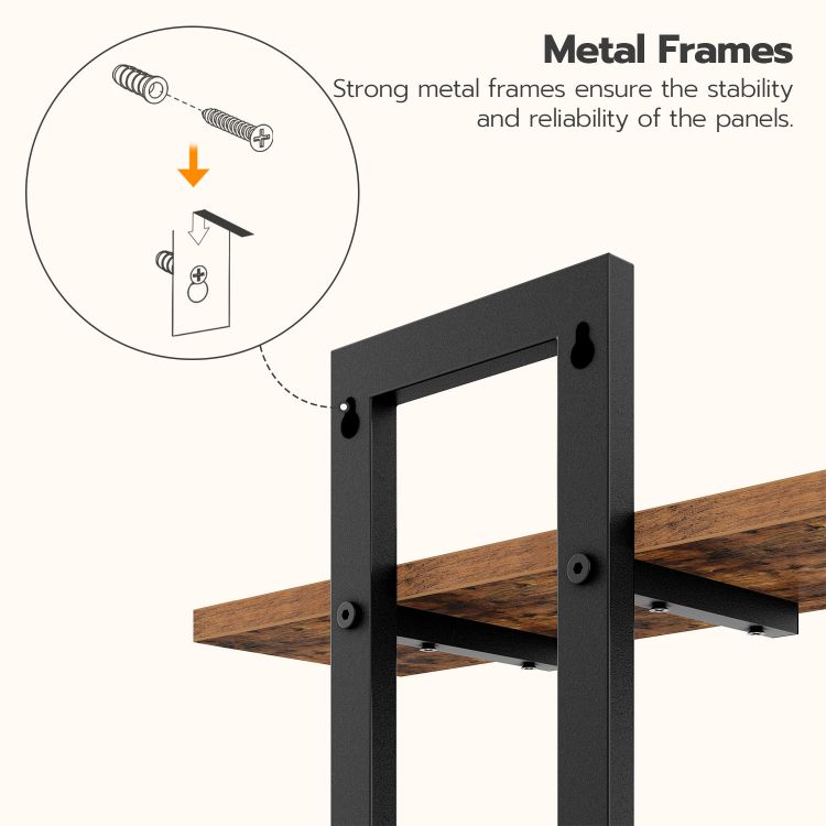 HOOBRO Floating Shelves, Wall Shelves Set of 2, Wall Mounted Storage Shelves 2-Tier, Wall Display Racks, Hanging Bathroom Shelves, for Kitchen, Living Room